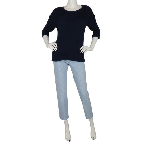 Calypso St Barth Navy Blue Mohair Wool Blend Sweater - Picture 1 of 8